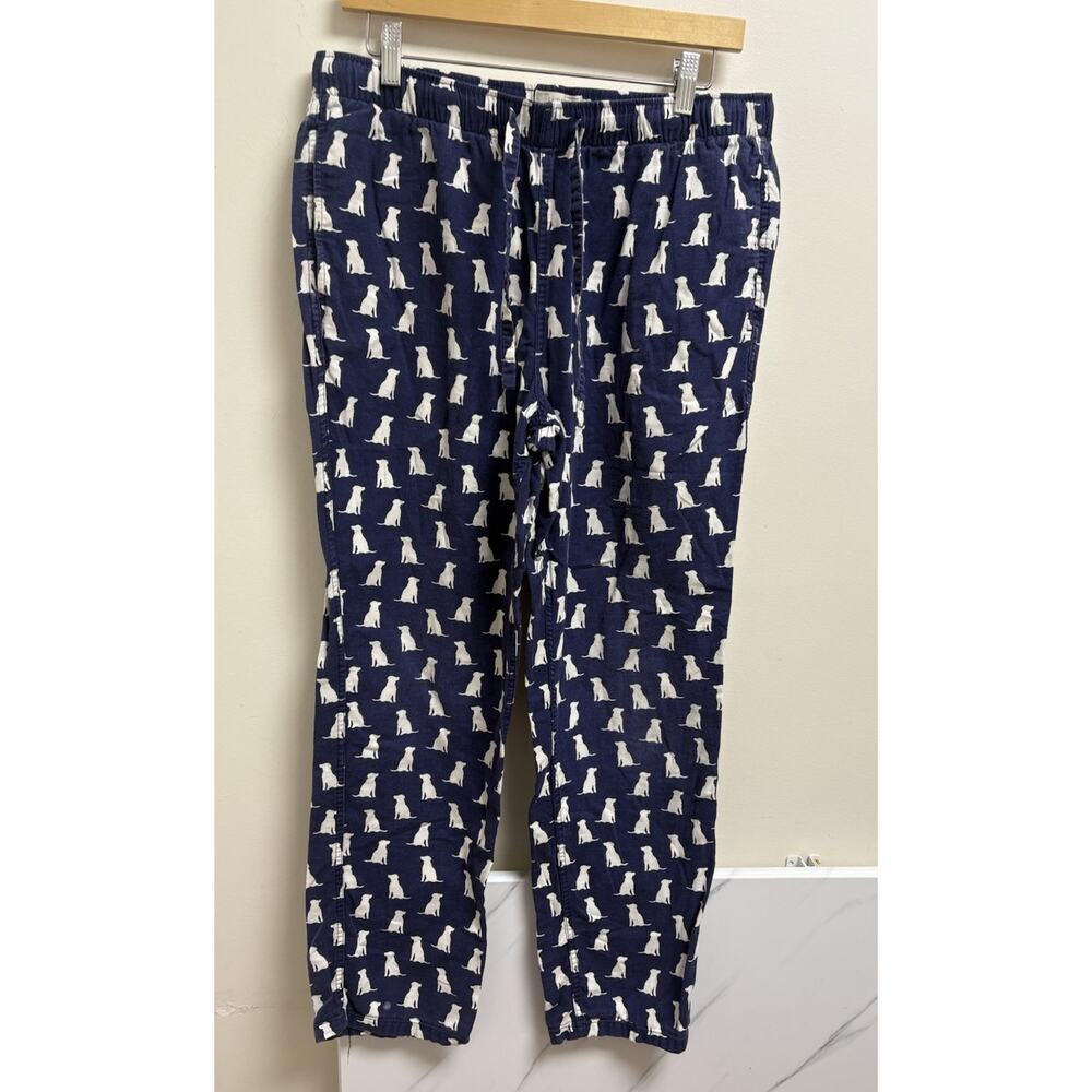 J.Crew Men’s Lounge Pants Medium 32-34 Navy White Dog‎ Print Cotton